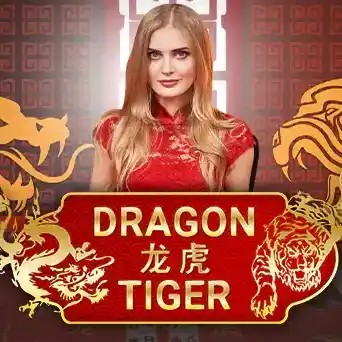 Dragon Tiger slot logo by Evolution at Cleobetra Casino