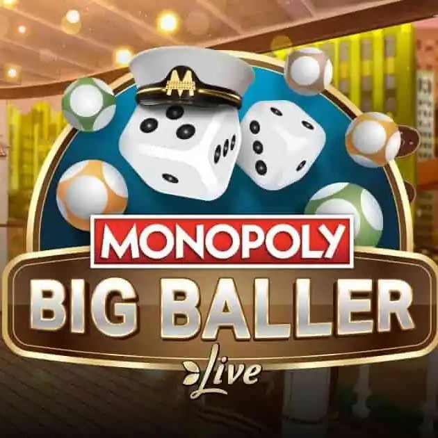 Official Live Dealer logo: MONOPOLY Big Baller by Evolution at Cleobetra Casino